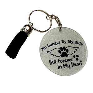 No Longer By My Side But Forever In My Heart Pet Keychain